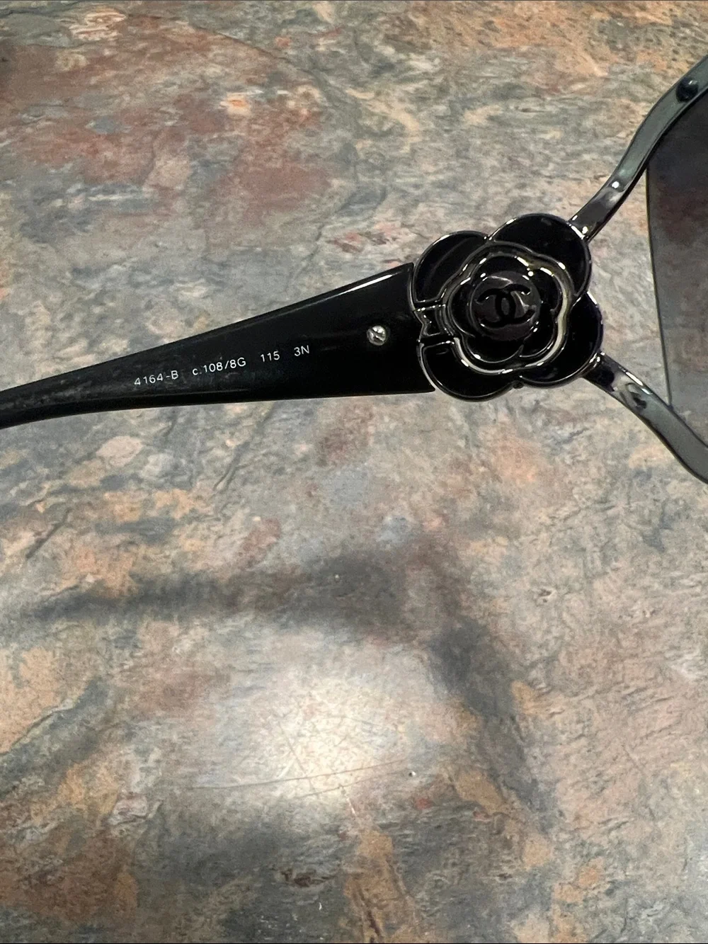 Vintage CHANEL Black Shield Sunglasses with Gradient Lenses